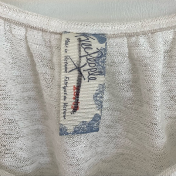 Free‎ People White Embroidered Peasant Top Size XS - Picture 8 of 10